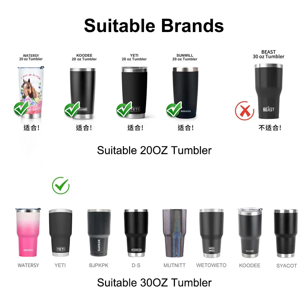 20/30oz Tumbler Handle Water Thermos Bottle Holder Travel Drinkware