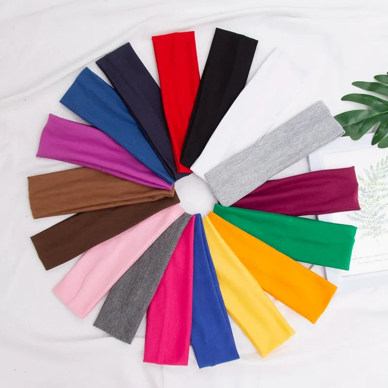 Elastic Cotton HairBand Fashion Headbands for Women Men Solid Running
