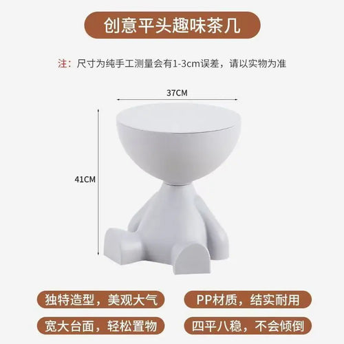 Light Luxury Cartoon Sofa Edge Table Creative Flat Head Coffee Table