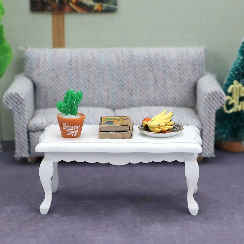 Mini Miniature Furniture Teatable Coffee Table Doll House Decor Dolls