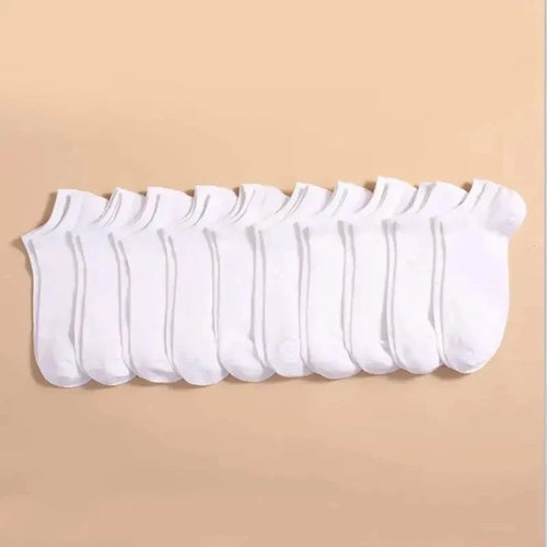 10 Pairs Unisex Solid Color Boat Socks Leisure Invisible Business