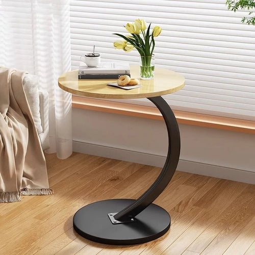 Small apartment light luxury bedside small coffee table round movable