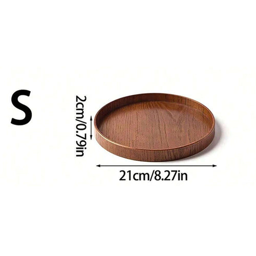Round Wooden Serving Tray 21/27/30cm Wood Platte Decorative Tray for