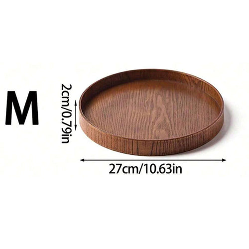 Round Wooden Serving Tray 21/27/30cm Wood Platte Decorative Tray for