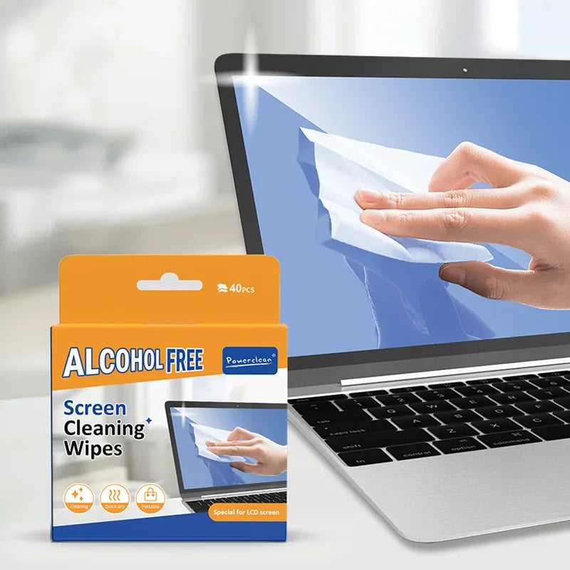 40 Pack PC Cleaners Wipes - Dry and Wet Screen Cleaning Cloths for