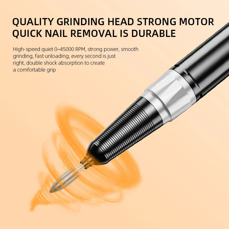 45000RPM Nail Drill Electric Nail Sander With HD LCD Display