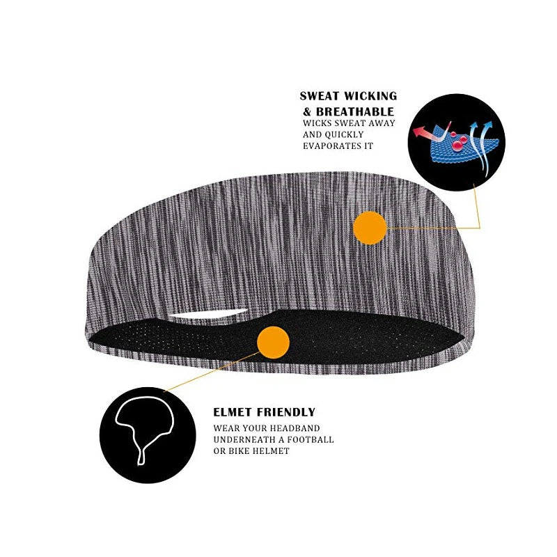 3PCS Sweatband for Men Women Elastic Sport Hairbands Head Band Yoga