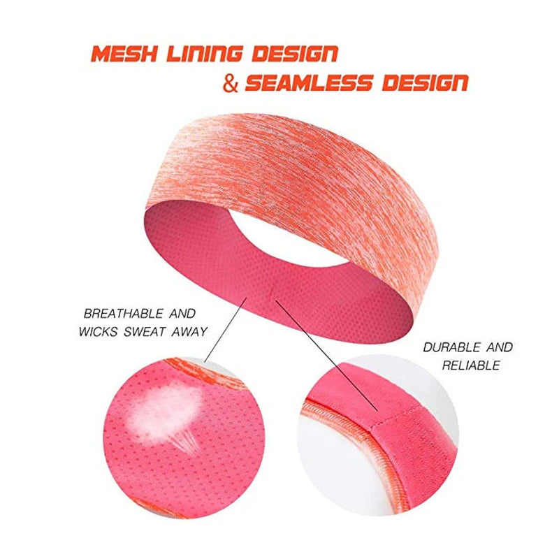 3PCS Sweatband for Men Women Elastic Sport Hairbands Head Band Yoga