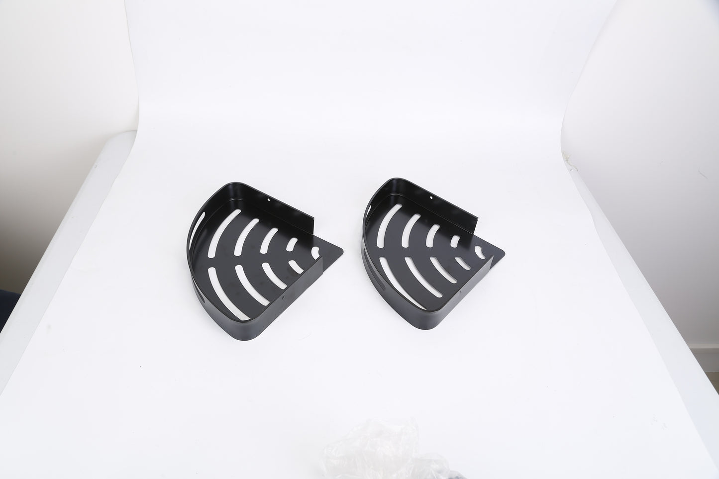 2Pcs Corner Shower Caddy Shelf Adhesive Bathroom Wall Mounted Storage Racks Aluminum Organizers For Bathroom Toilet Kitchen Dorm