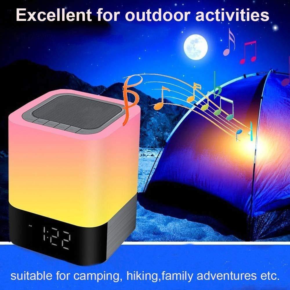 Alarm Clock Bluetooth Speaker LED Light Portable Desktop Audio