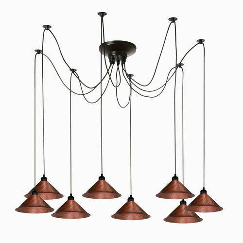 Modern Industrial Rustic Red Spider Metal Shade Hanging Light