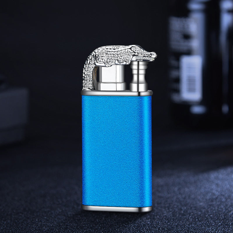 Creative Blue Flame Lighter Dolphin Dragon Tiger Double Fire Metal