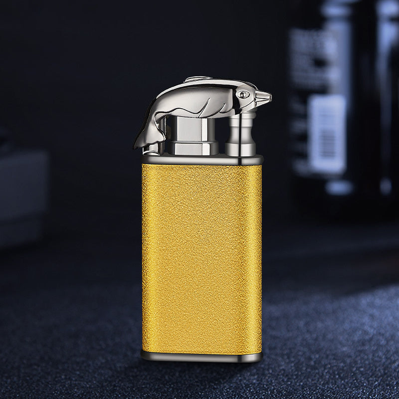 Creative Blue Flame Lighter Dolphin Dragon Tiger Double Fire Metal