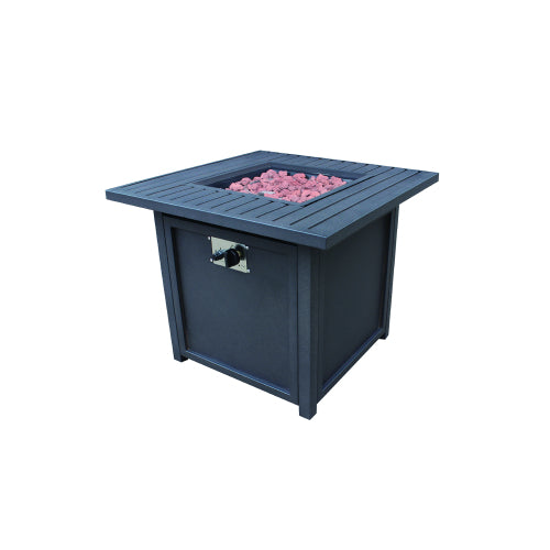 Brown Upland 30” Slat Top Gas Fire Pit Table