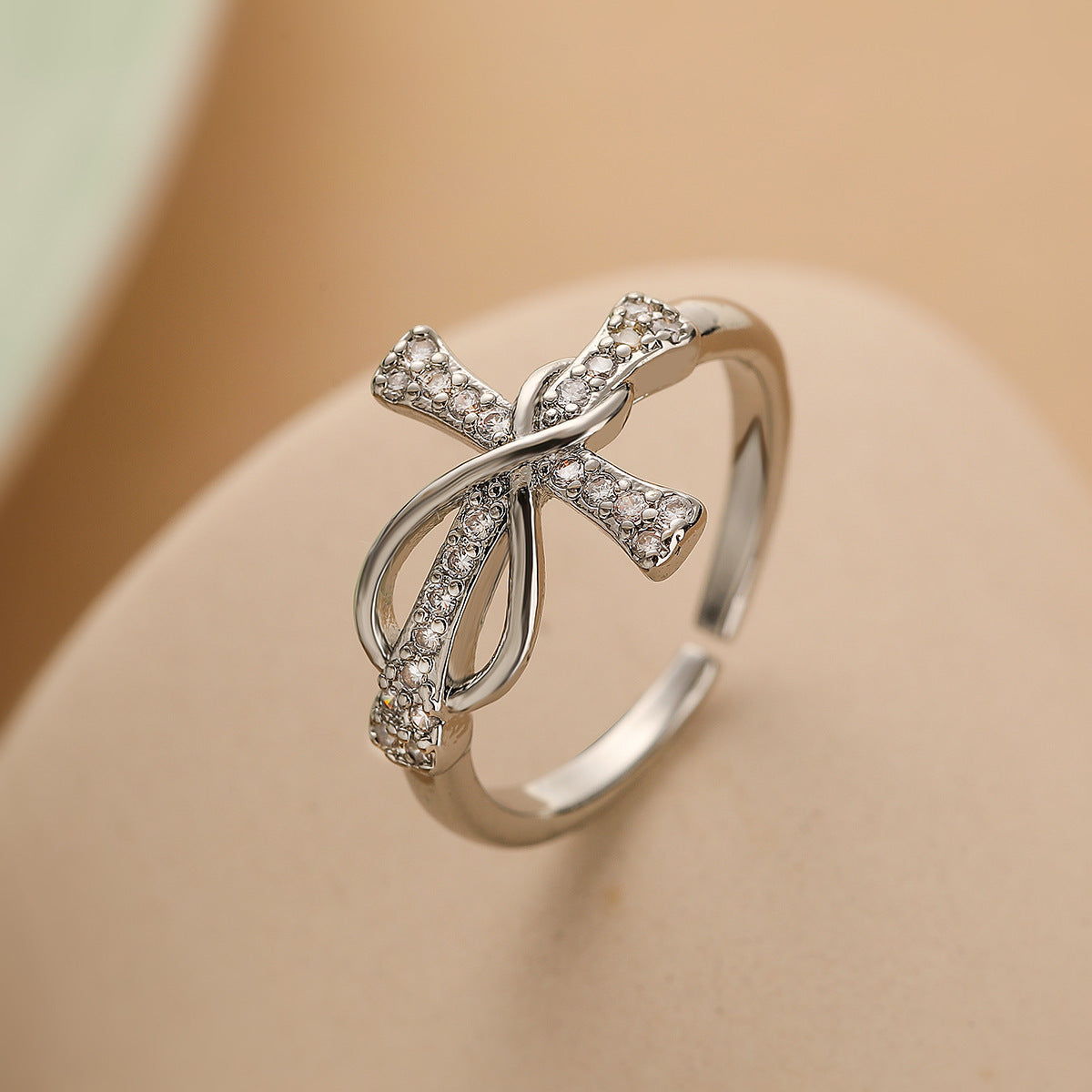 Simple Color Matching Copper Ring Fashion Cross Evil Rings For Women