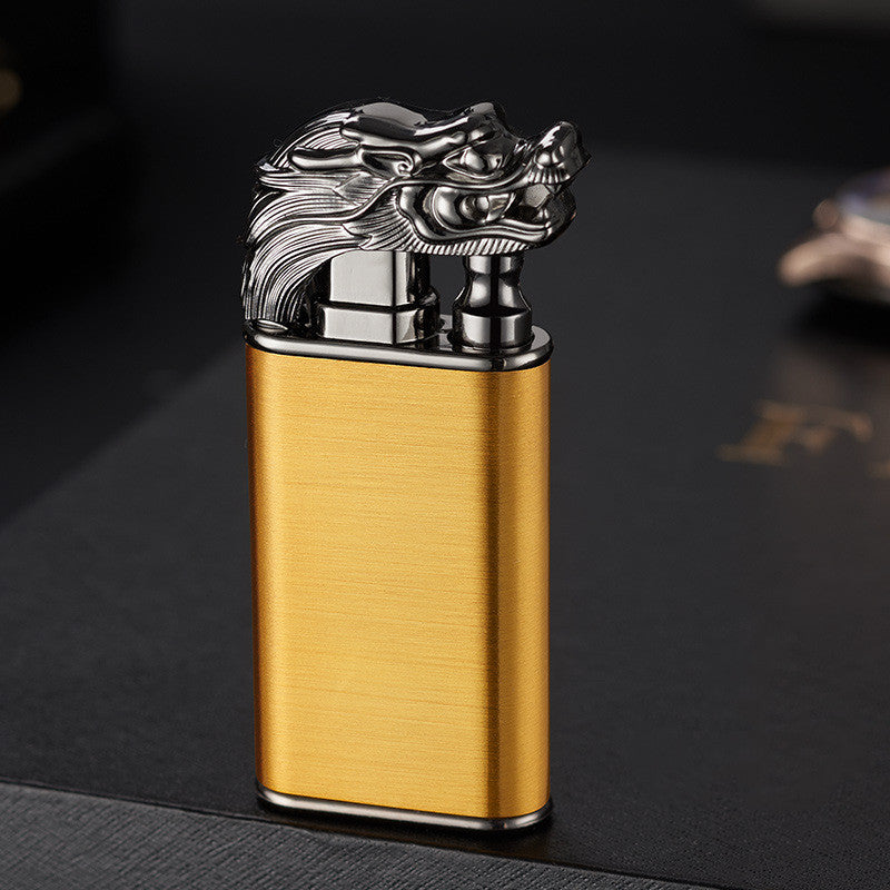 Creative Blue Flame Lighter Dolphin Dragon Tiger Double Fire Metal