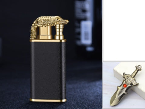 Creative Blue Flame Lighter Dolphin Dragon Tiger Double Fire Metal