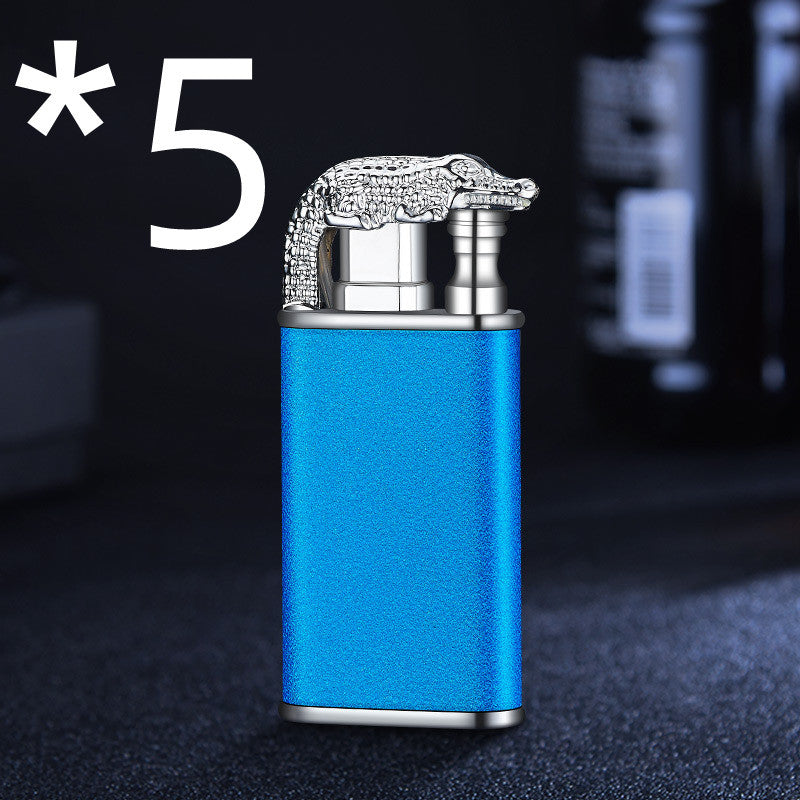 Creative Blue Flame Lighter Dolphin Dragon Tiger Double Fire Metal