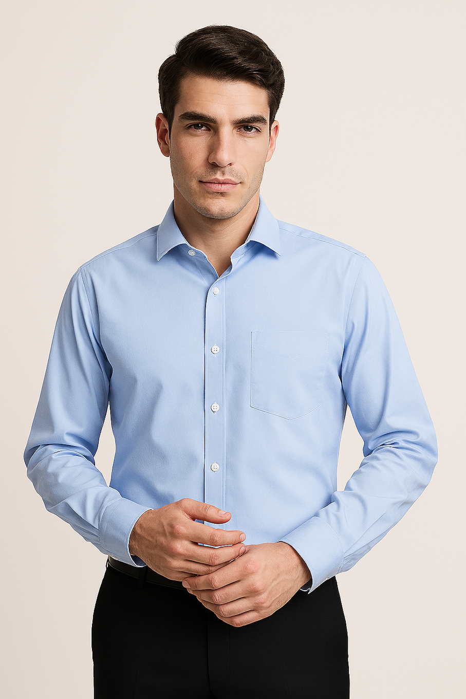 Men Solid Formal Shirt-Sky Blue (Size-M)