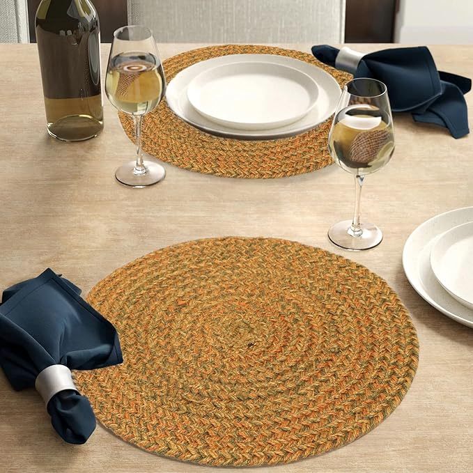 THE HOME TALK Jute Braided Placemats|Side Table Mats|Best for Bed-Side