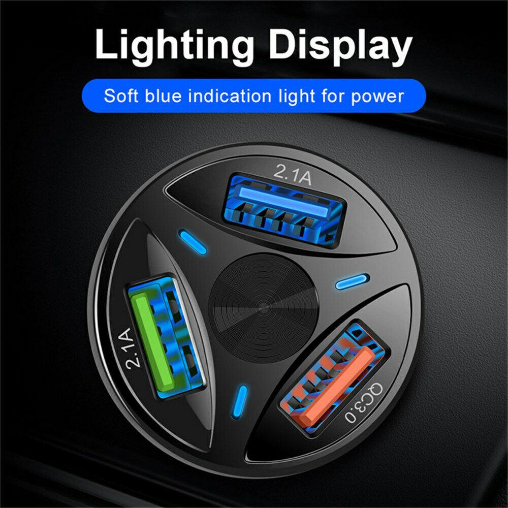 Fast 7A 3-Port USB Car Charger & Durable iPhone Cable Combo