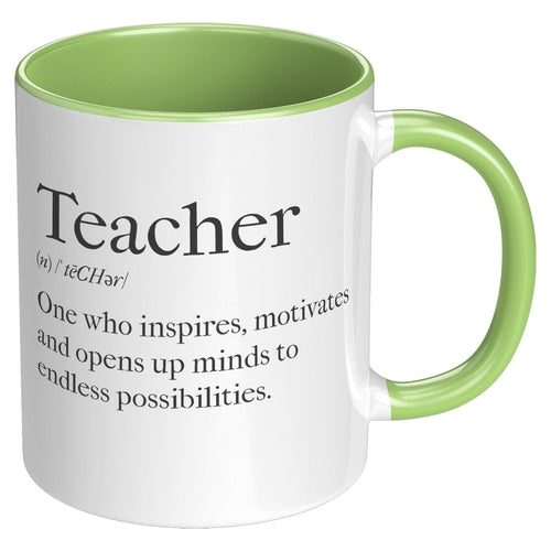 Coffee Cup, Accent Ceramic Mug 11oz, Teachers Inspire