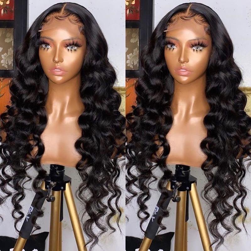Full 4x4 Transparent Lace Front Loose Wave Human Hair Wig