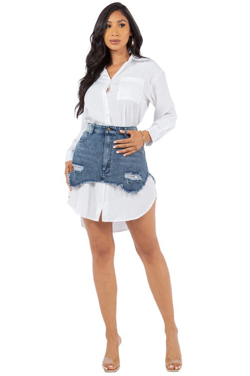 WOMEN FASHION SHIRT DRESS
