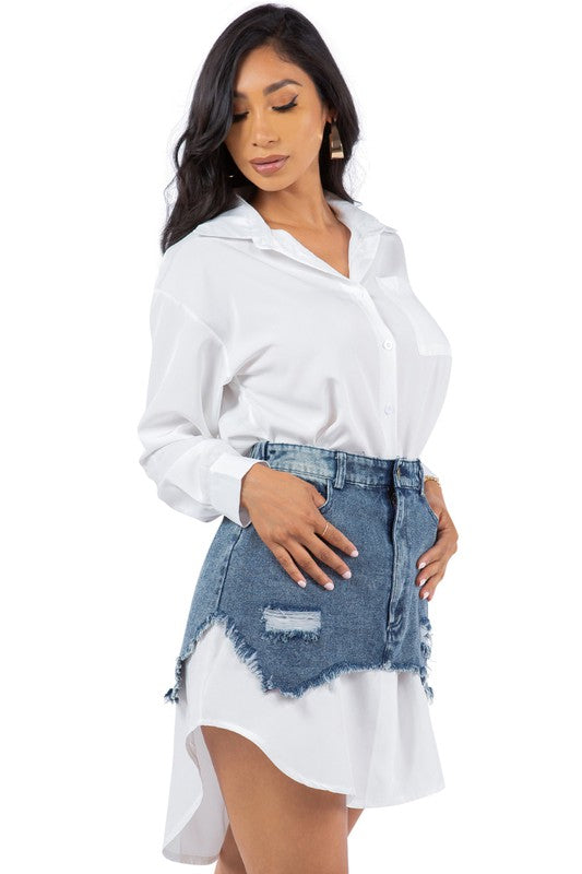 WOMEN FASHION SHIRT DRESS