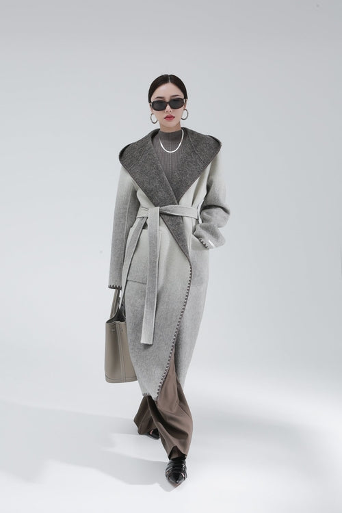 Women's Fashion Reversible Cashmere Coat – Luxury & Versatility