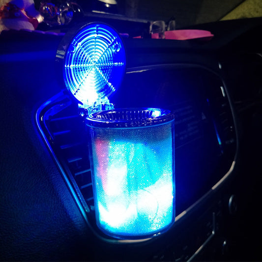 Car Ashtray With LED Light RGB Ambient Light Cigarette Cigar Ash Tray