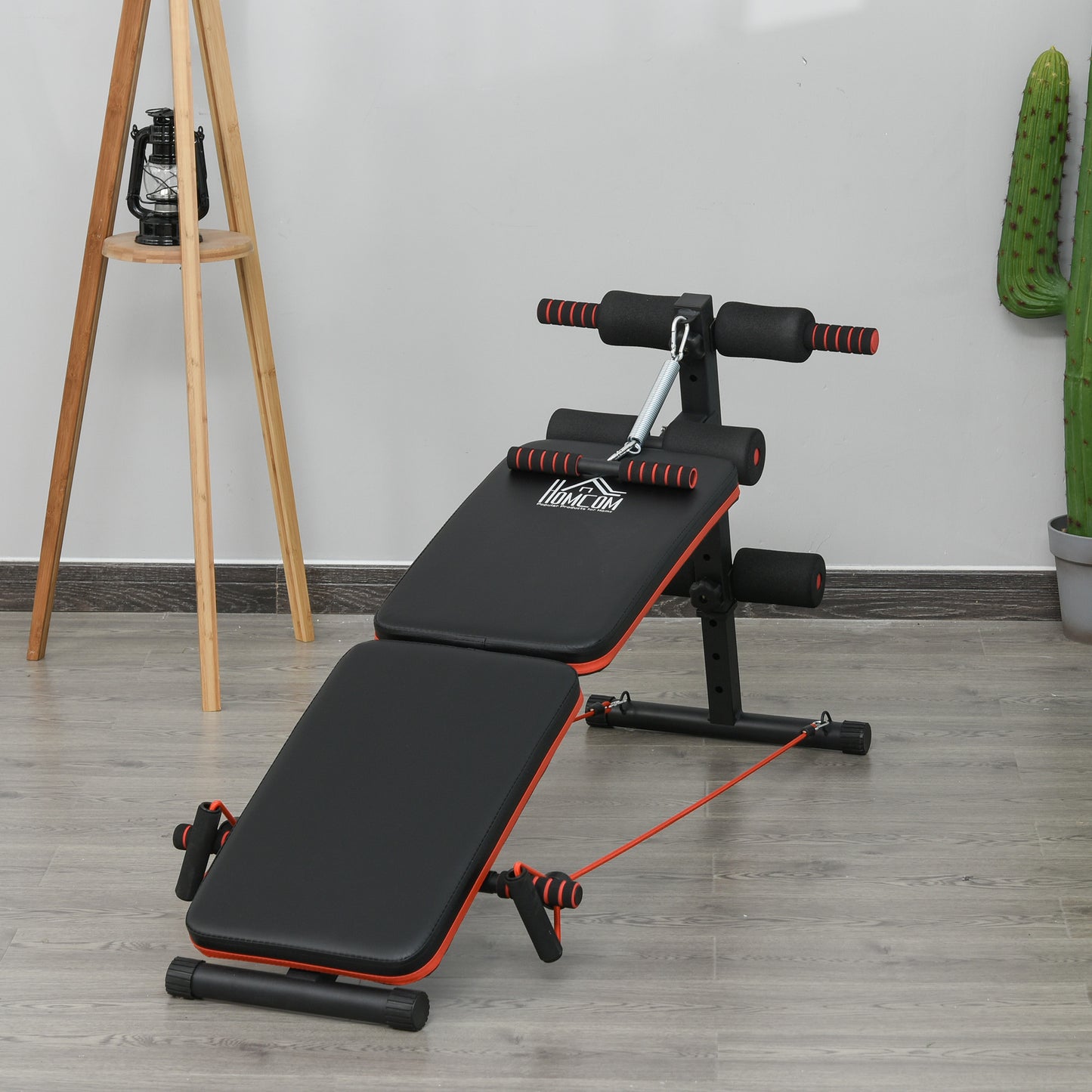 Soozier Foldable Sit Up Bench Core Workout for Home Gym Black