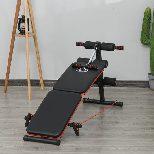 Soozier Foldable Sit Up Bench Core Workout for Home Gym Black