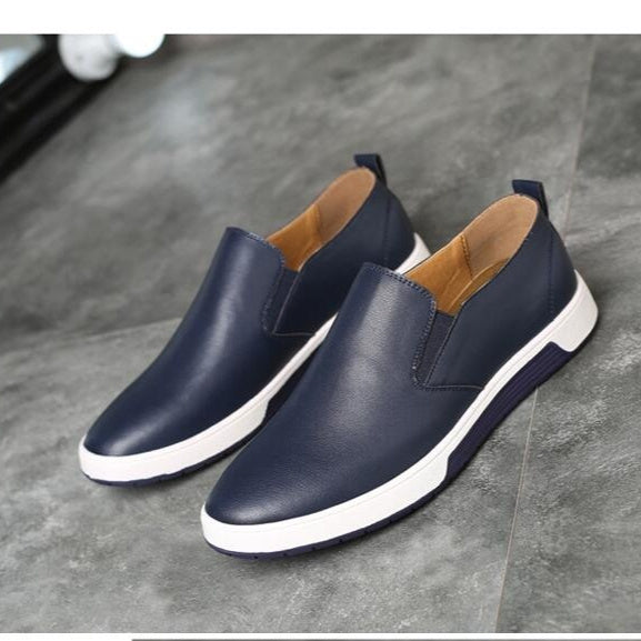 Winter Men Leather Boots Loafers