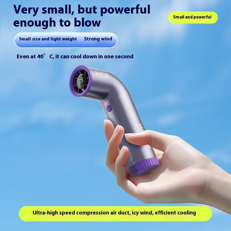 High-speed Portable Fan Little Turbine Digital Display Charging Long