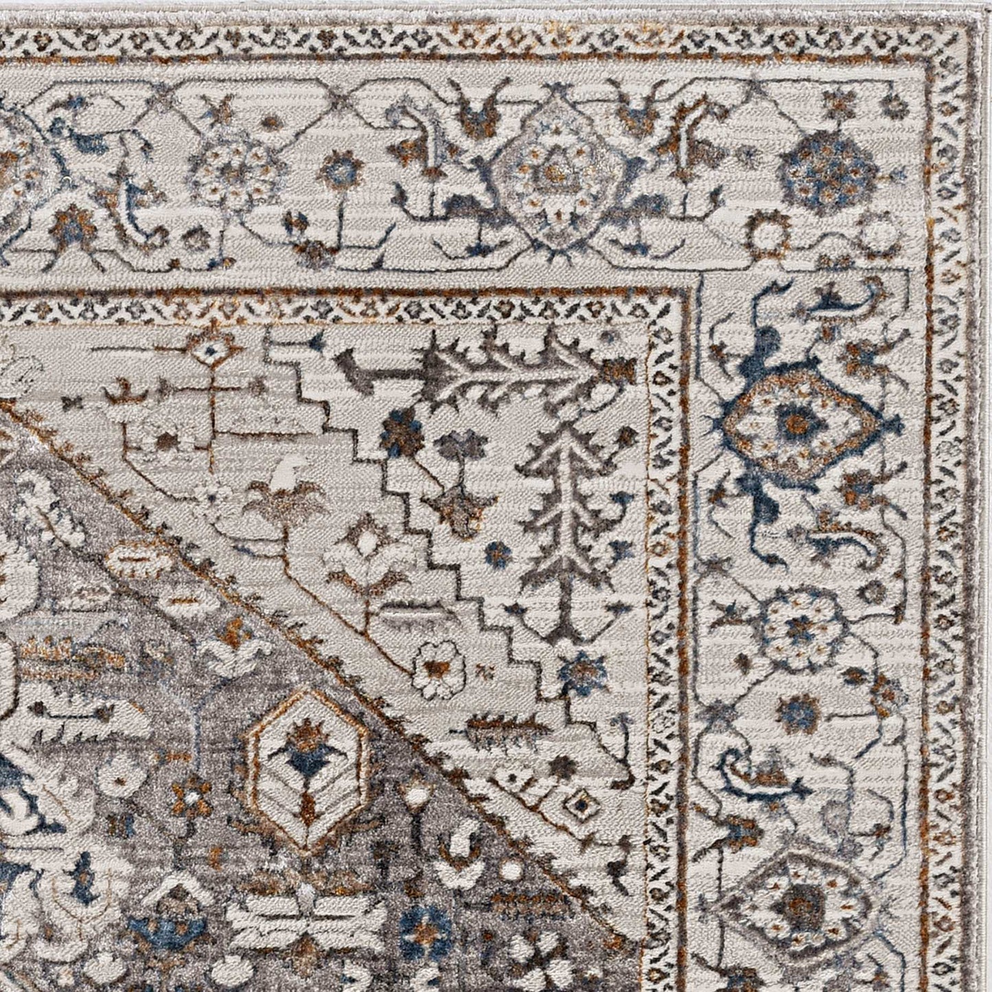 3inches x 5inches Grey Parisian Area Rug