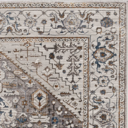3inches x 5inches Grey Parisian Area Rug