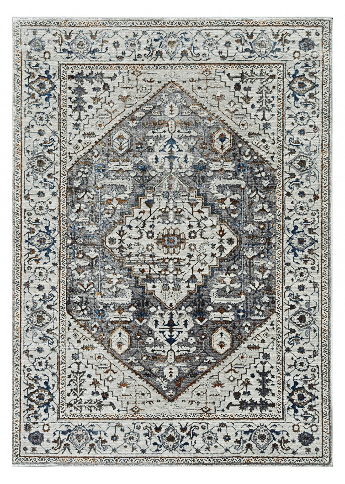 3inches x 5inches Grey Parisian Area Rug