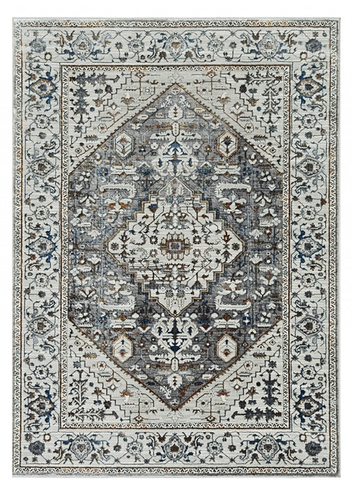 3inches x 5inches Grey Parisian Area Rug