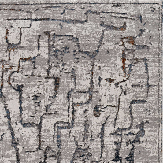 3inches x 5inches Grey Abstract Lines Area Rug