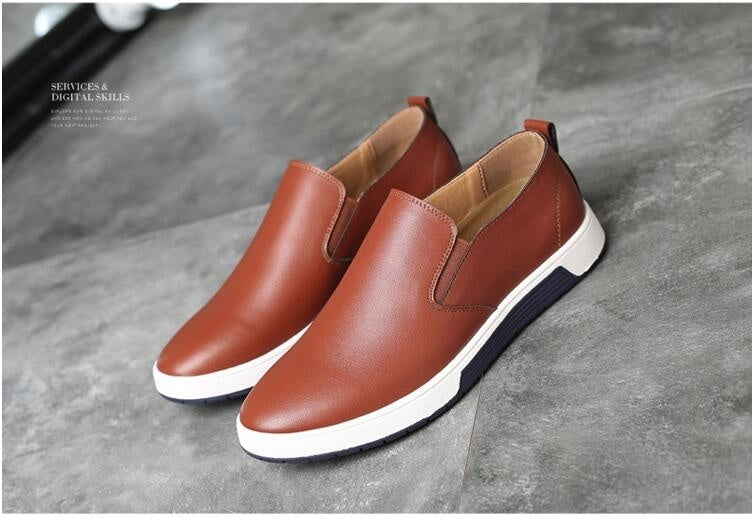 Winter Men Leather Boots Loafers