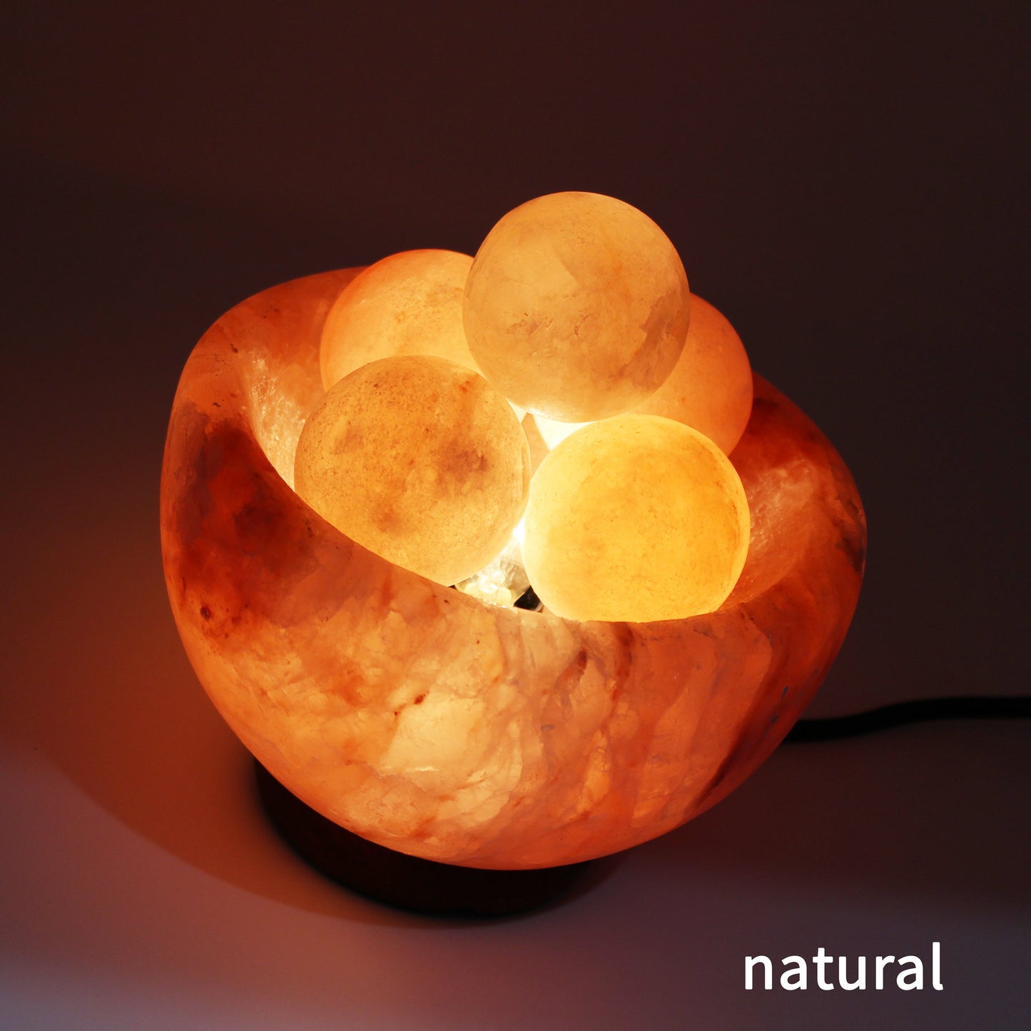 Natural Himalayan Rock Sea Salt Lamp Bowl with 6 Heated Salt