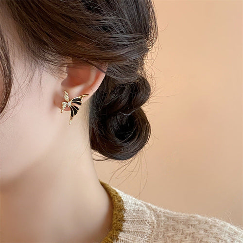 Fashion Jewelry Rhinestone Dripped Butterflies Stud Earrings Sweet