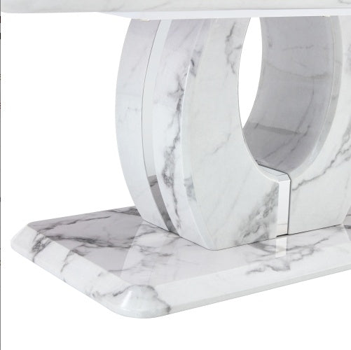 Modern Minimalist Grey Marble Pattern Sticker Pattern MDF Rectangular Coffee Table. Add A Tranquil And Comfortable Atmosphere To Your Home. MDF Coffee Table, Grey Marble Pattern Sticker, Side Table.