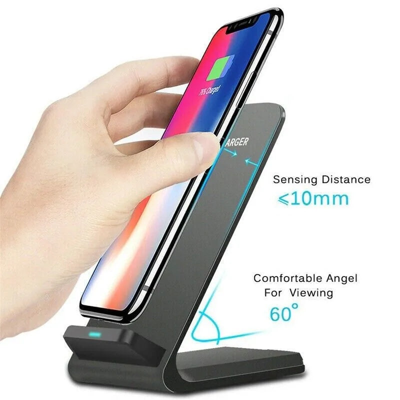 Qi Wireless Fast Charger Charging Pad Stand Dock For Galaxy Phone