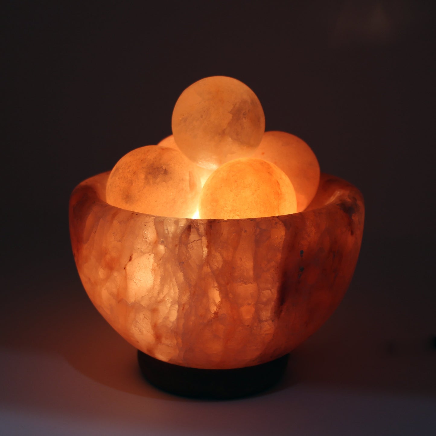 Natural Himalayan Rock Sea Salt Lamp Bowl with 6 Heated Salt