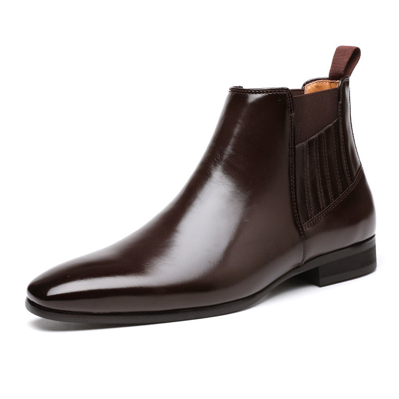 Pointed Toe Chelsea-style Boots For Men Fashion British Style Square