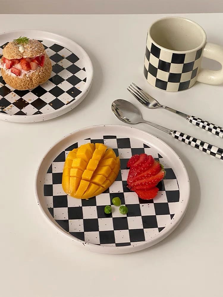 6 - Pack Modern Checkered Flatware Sets