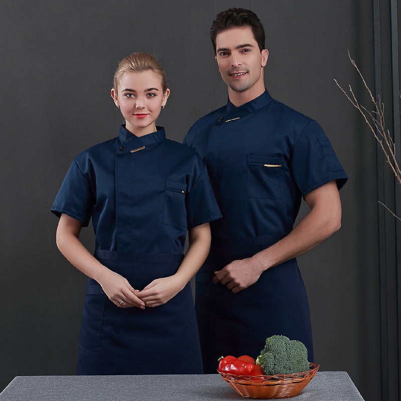Chef Work Clothes Short Sleeve Breathable For Young Men And Women