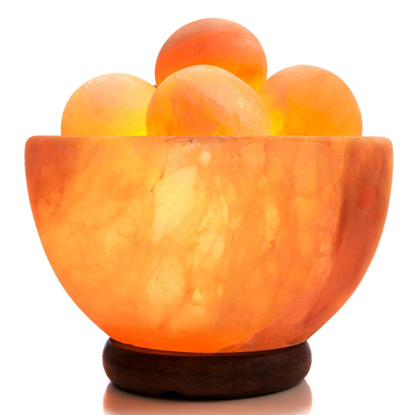 Natural Himalayan Rock Sea Salt Lamp Bowl with 6 Heated Salt